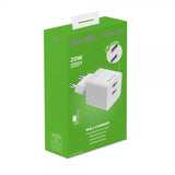 Celly Oplader 2xUSB-C 20W Hvid