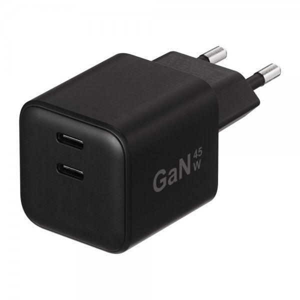 X2O Oplader 45W Dobbelt USB-C/USB-C GaN Sort
