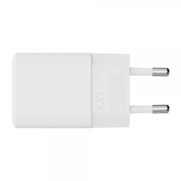 X2O Oplader 45W Dobbelt USB-C/USB-C GaN Hvid