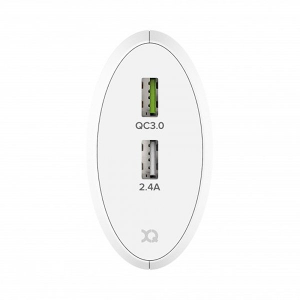 Xqisit Oplader 5.4A 2 x USB-A QC 3.0 30W Hvid