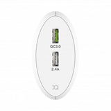 Xqisit Oplader 5.4A 2 x USB-A QC 3.0 30W Hvid