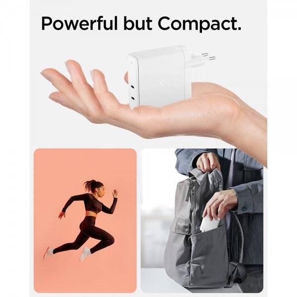 Spigen Oplader ArcStation Pro GaN Dobbeltport 140W Hvid