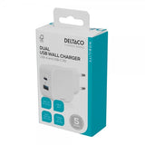 Deltaco Dual USB vægoplader