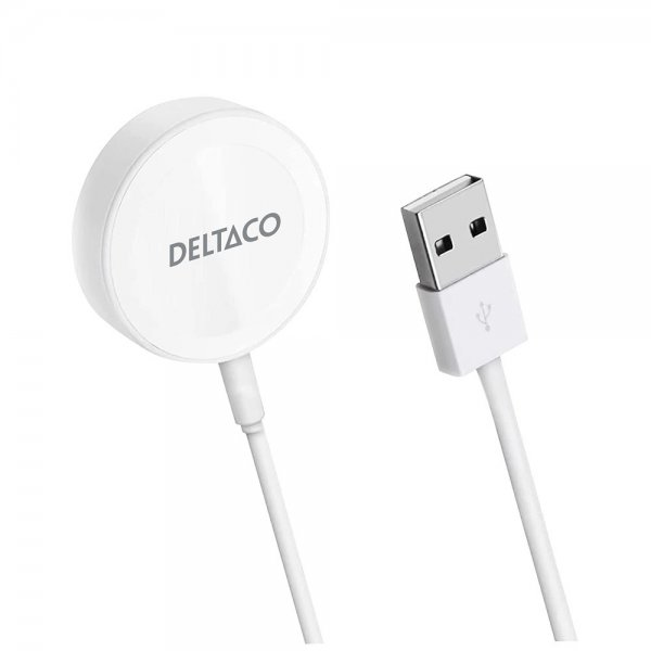 Deltaco Oplader til Apple Watch USB-A 1m Hvid