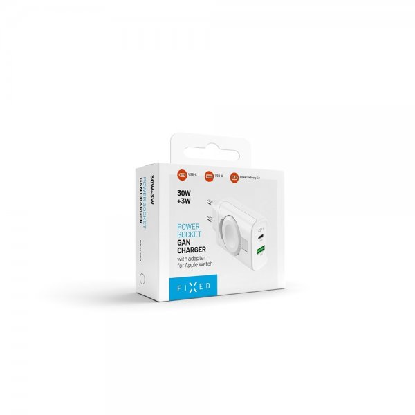 Fixed Oplader GaN 33W Apple Watch/USB-C/USB-A