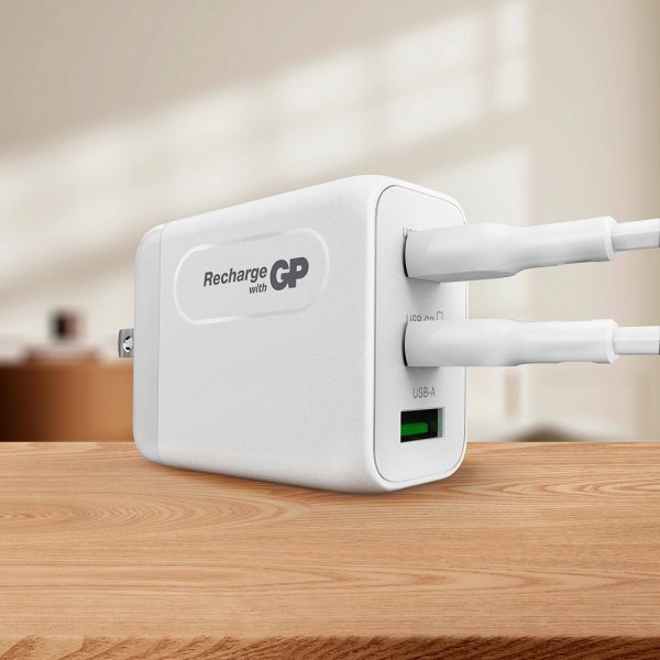 GP-oplader GaN PD 65W 2xUSB-C + 1xUSB-A