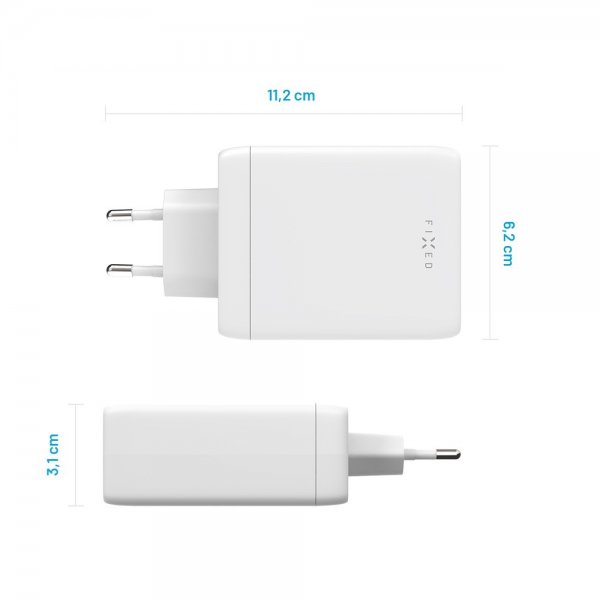 Fixed Oplader GaN100 3xUSB-C & 1xUSB-A