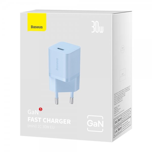 Baseus Oplader GaN5 Fast Charger Mini 30W Blå