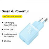 Baseus Oplader GaN5 Fast Charger Mini 30W Blå