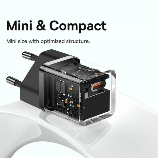 Baseus Oplader GaN5 Fast Charger Mini 30W Sort