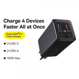 Baseus Oplader GaN6 Pro Fast Charger 100W Cluster Sort