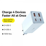 Baseus Oplader GaN6 Pro Fast Charger 100W Galaxy Blue