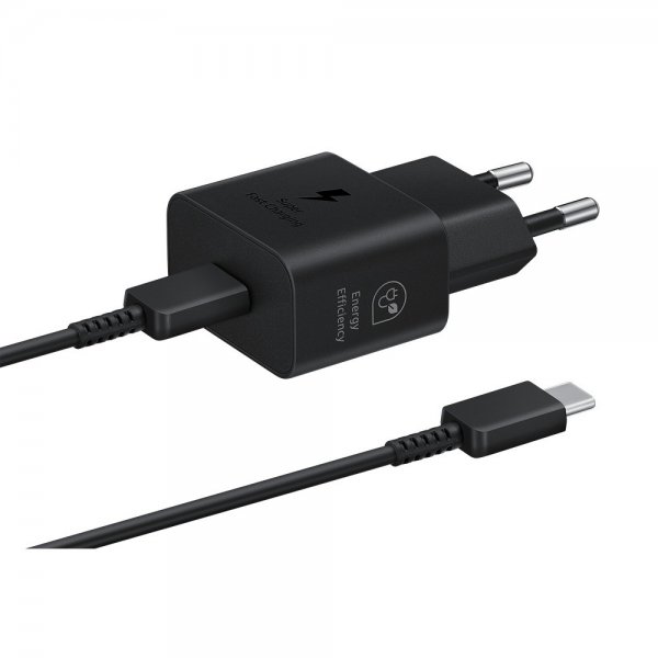 Samsung Original Oplader med Kabel 25W Strømadapter Sort