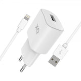 Xqisit Oplader med Lightning-kabel 1m 12W Hvid