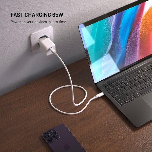 Fixed Lader Mini PD 65W GaN Hvid