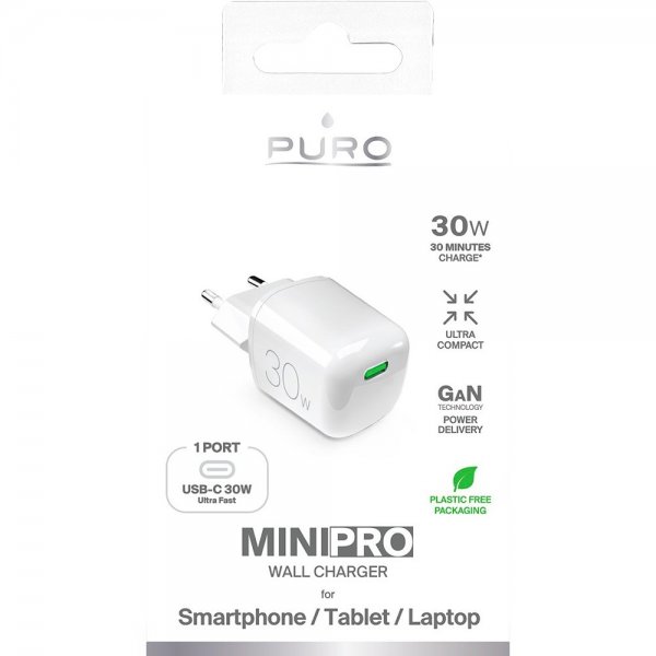 Puro Oplader MiniPro Wall Charger USB-C 30W