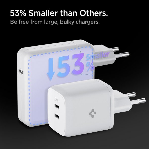 Spigen Oplader PowerArc ArcStation Pro GaN Dual Port 65W Hvid