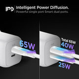 Spigen Oplader PowerArc ArcStation Pro GaN Dual Port 65W Hvid