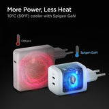 Spigen Oplader PowerArc ArcStation Pro GaN Dual Port 65W Hvid