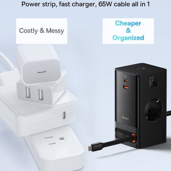 Baseus Oplader PowerCombo Digital PowerStrip
