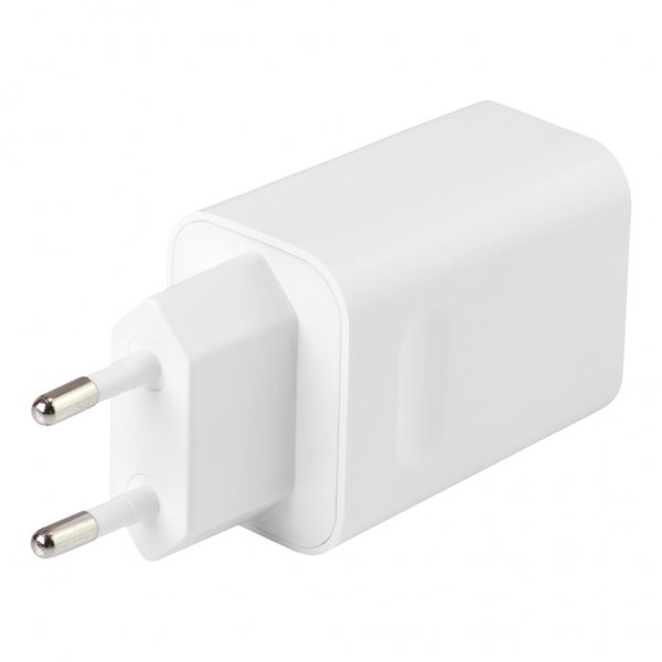 Deltaco Oplader Lynopladning 24W USB-A Hvid
