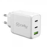 Celly Oplader TC3GAN65W 2xUSB-C/USB-A GaN 65W Hvid