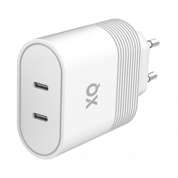 Xqisit Oplader Travel Charger Dual USB-C PD 40W Hvid