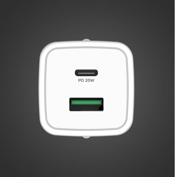 Celly Oplader USB-A/USB-C 20W Hvid