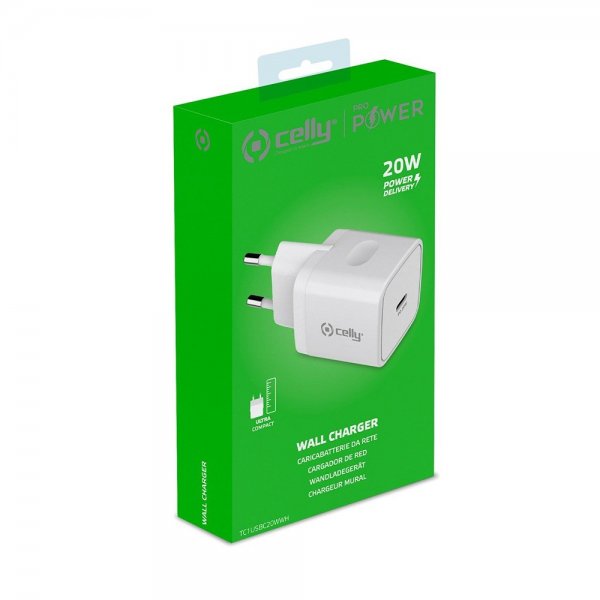 Celly Oplader USB-C 20W Hvid