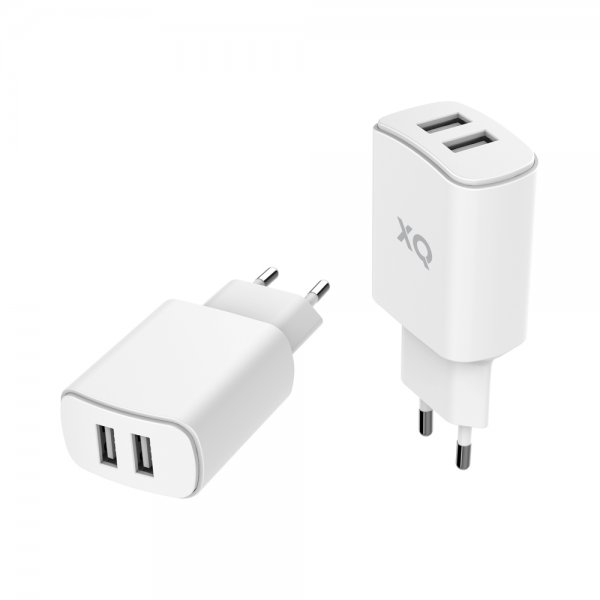 Xqisit Oplader med to USB-A udgange 4.8A Hvid
