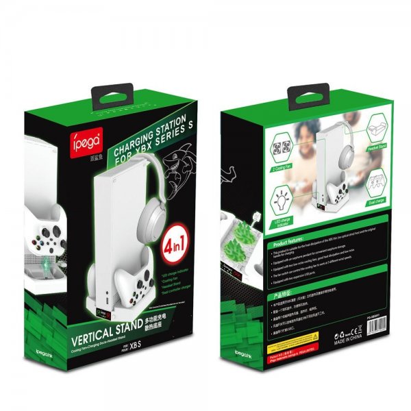 Ipega Opladerstation med blæser til Xbox Series S og 2 controllere