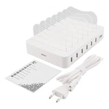 Deltaco Ladestation 50W 6xUSB-A Hvid