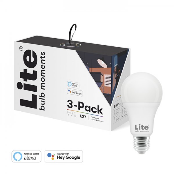 Philips Hue White & Color Ambiance (RGB) E27 pære - 3-pak