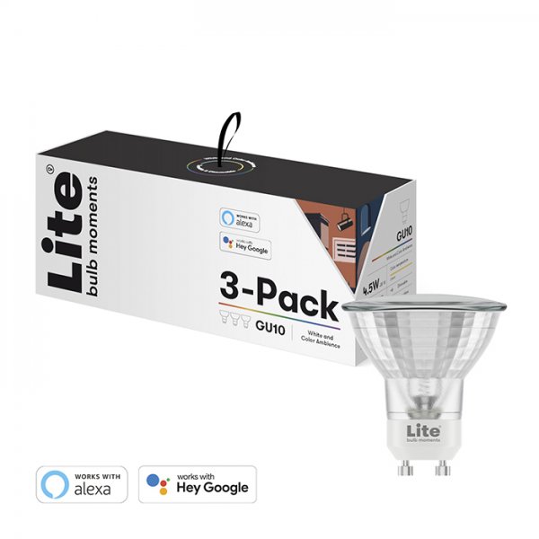 Lite bulb moments White & Color Ambience (RGB) GU10 LED-pære - 3-pak