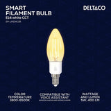 Deltaco Smart Home LED-pære Filament E14 WiFi 4.5W