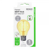 Deltaco Smart Home LED-pære Filament E27 WiFi A60 5.5W