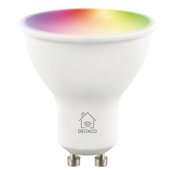 Deltaco Smart Home LED-pære GU10 WiFi 5W RGB 3-pak