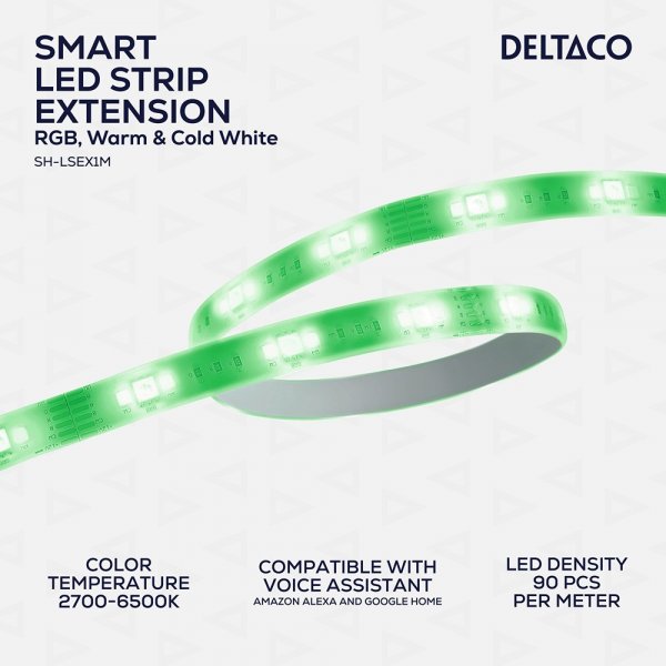 Deltaco Smart Home LED-list forlængelse RGB 6-ben 1m