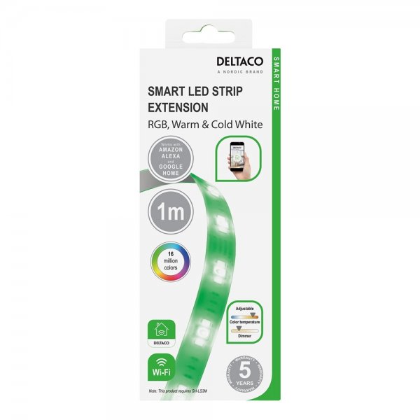 Deltaco Smart Home LED-list forlængelse RGB 6-ben 1m