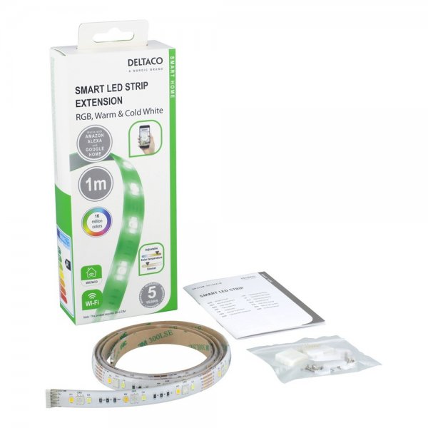 Deltaco Smart Home LED-list forlængelse RGB 6-ben 1m