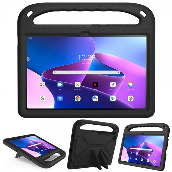 Lenovo Tab M10 Plus (3rd Gen) TB125 TB128 Børnecover med Standfunktion Sort