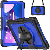 Lenovo Tab M10 Plus (3. Gen) TB125 TB128 Cover med rem og stativfunktion Blå Sort