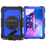 Lenovo Tab M10 Plus (3. Gen) TB125 TB128 Cover med rem og stativfunktion Blå Sort