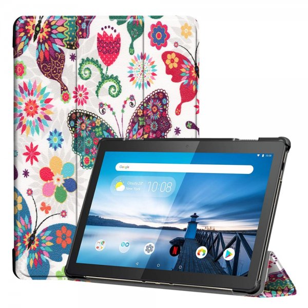 Lenovo Tab M10 TB-X605 TB-X505 Cover Motiv Farverige Sommerfugle