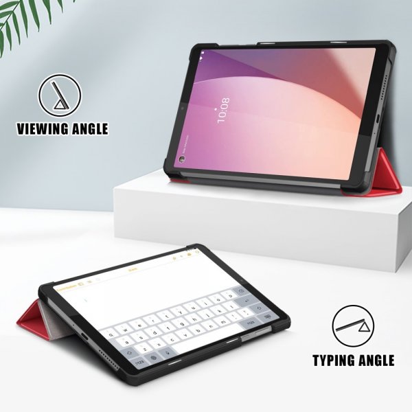 Lenovo Tab M8 (4. generation) TB300 Etui Trifold Rød