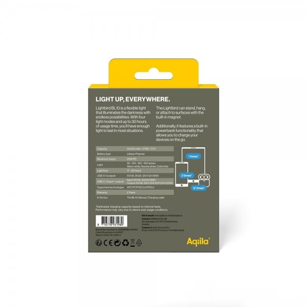 Aqiila Lightbird BL10 Campinglampe med Powerbank