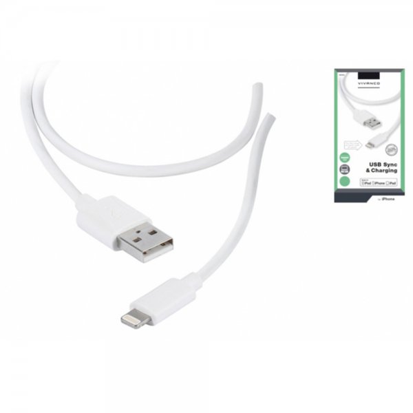 Vivanco Lightning til USB-kabel 2 meter hvid