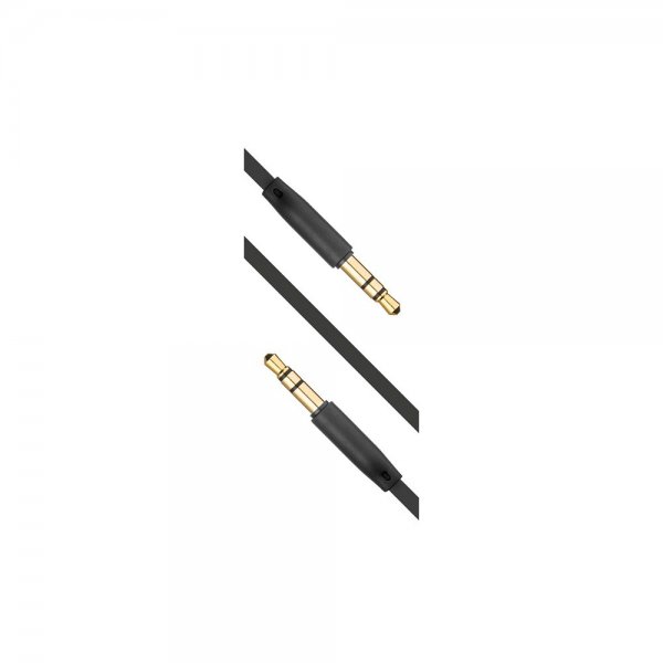 Fastmonteret lydkabel AUX 3,5 mm 1 m sort