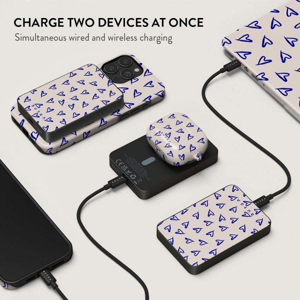 Burga Powerbank MagSafe 5000 mAh Love Me Right Metallynkelig Grå