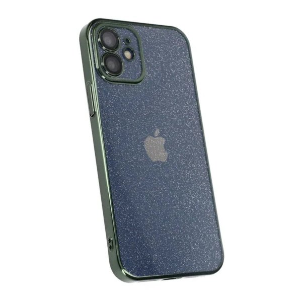 iPhone 12 Cover Glitter Gennemsigtig Stødsikker Grøn